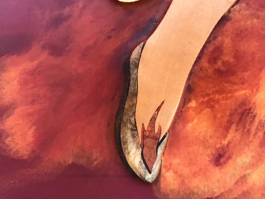 Impressive Marquetry Inlaid Wood Artwork Signed By Artist ? Group [Photo 9]