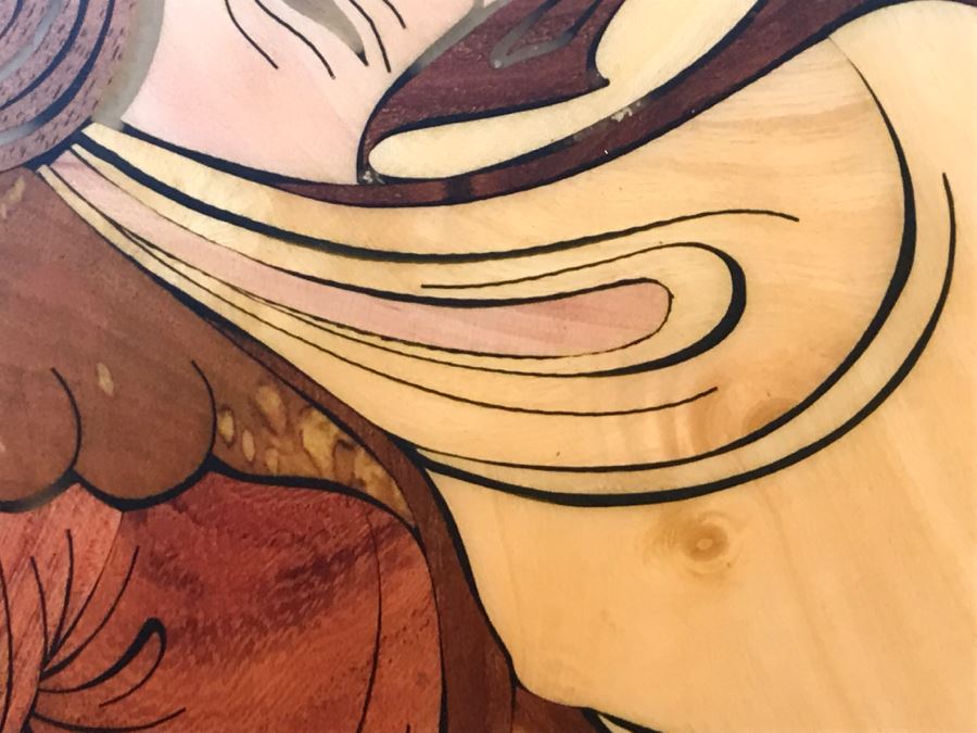 Impressive Marquetry Inlaid Wood Artwork Signed By Artist ? Group [Photo 13]