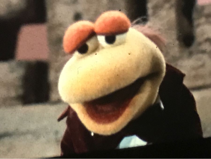Original Early Slide From Jim Henson's Muppet Show Pilot Titled 'The Muppet Show: Sex And Violence' 1975 By Photographer Charles Rowan Featuring Jim Henson Holding Early Kermit The Frog [Photo 6]