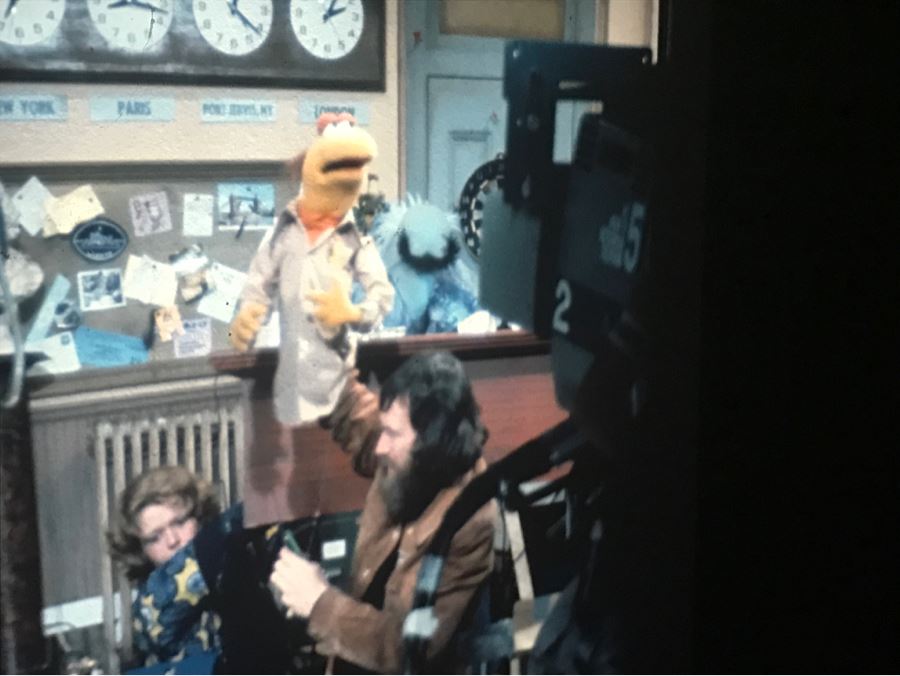 Original Early Slide From Jim Henson's Muppet Show Pilot Titled 'The Muppet Show: Sex And Violence' 1975 By Photographer Charles Rowan Featuring Jim Henson Holding Early Kermit The Frog [Photo 8]