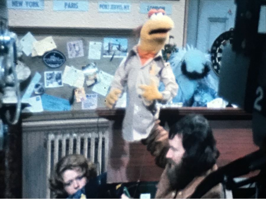 Original Early Slide From Jim Henson's Muppet Show Pilot Titled 'The Muppet Show: Sex And Violence' 1975 By Photographer Charles Rowan Featuring Jim Henson Holding Early Kermit The Frog [Photo 3]