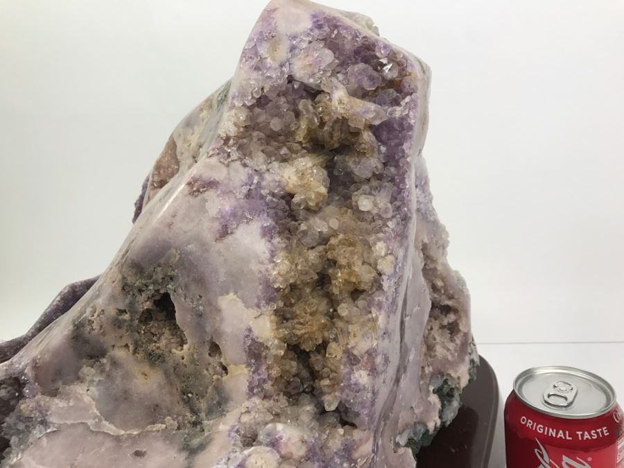 Huge Amethyst Geode Rock Stone With Wooden Base For Presentation 19'W X 11'D X 12'H [Photo 19]