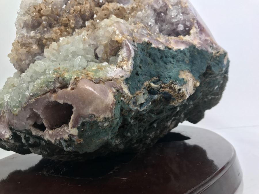 Huge Amethyst Geode Rock Stone With Wooden Base For Presentation 19'W X 11'D X 12'H [Photo 29]