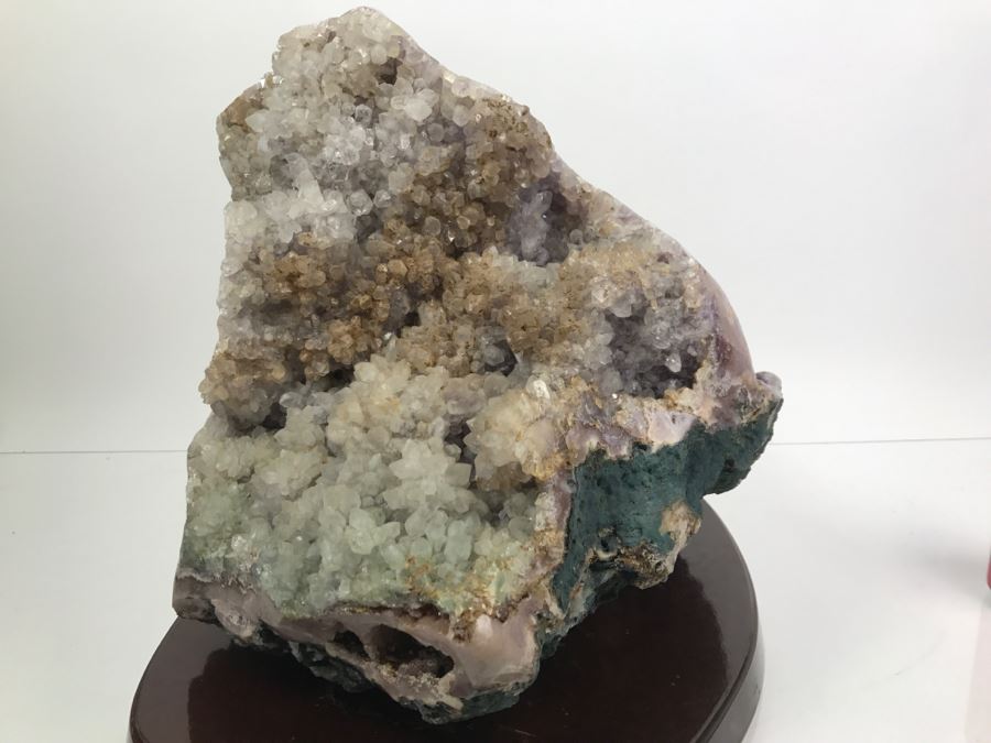 Huge Amethyst Geode Rock Stone With Wooden Base For Presentation 19'W X 11'D X 12'H [Photo 28]