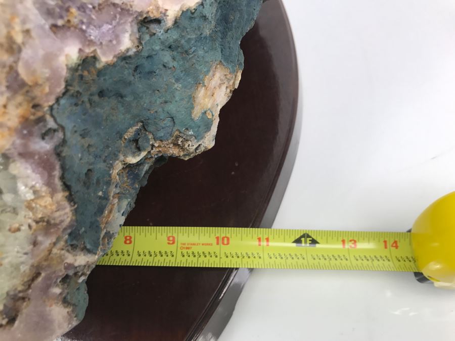 Huge Amethyst Geode Rock Stone With Wooden Base For Presentation 19'W X 11'D X 12'H [Photo 32]