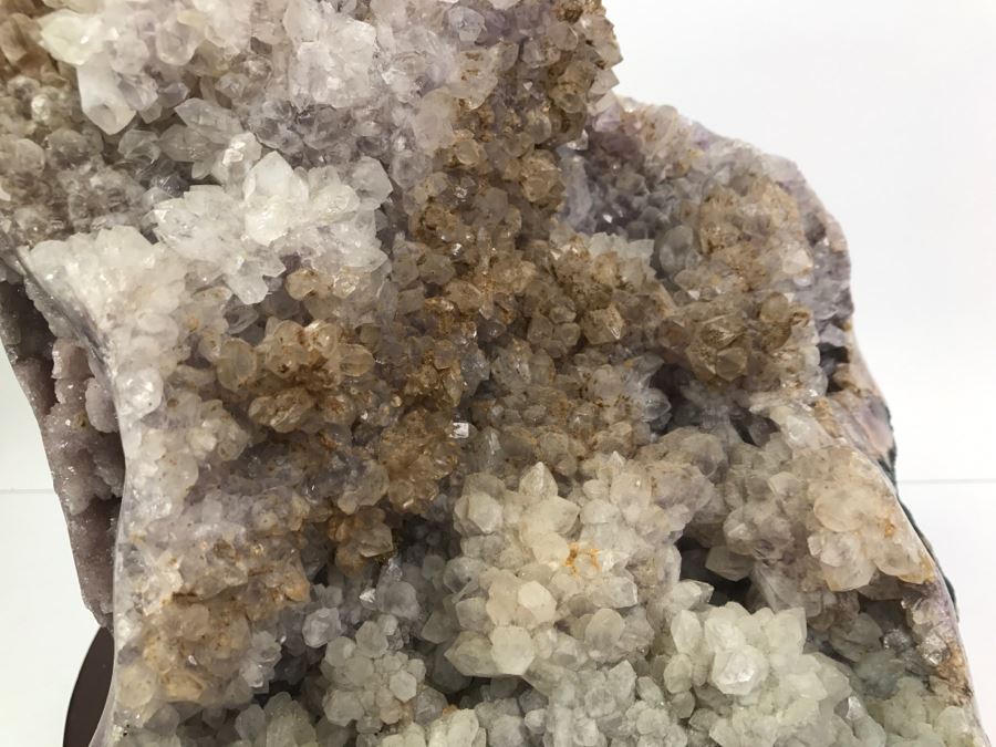 Huge Amethyst Geode Rock Stone With Wooden Base For Presentation 19'W X 11'D X 12'H [Photo 24]