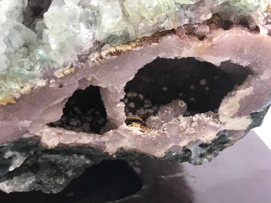 Huge Amethyst Geode Rock Stone With Wooden Base For Presentation 19'W X 11'D X 12'H [Photo 27]