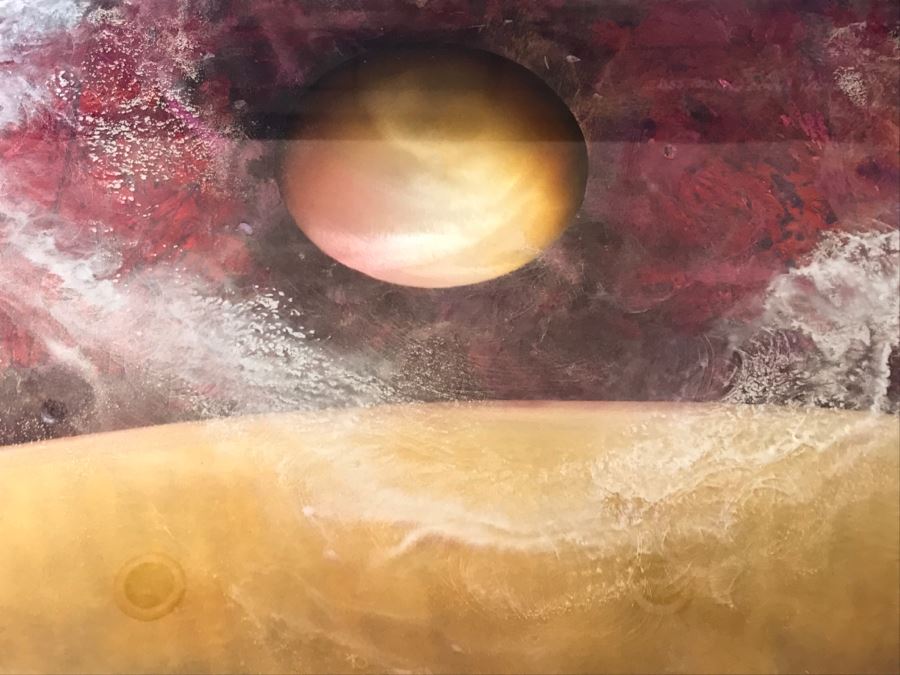 Large Original Red Wolf Fine Art Painting On Sandwiched Honeycomb Aluminum Panel Highly Reflective 60' X 48' Retail $12,000 [Photo 10]