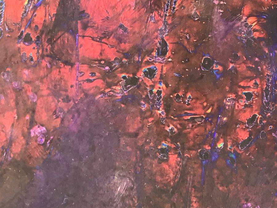 Large Original Red Wolf Fine Art Painting On Sandwiched Honeycomb Aluminum Panel Highly Reflective 60' X 48' Retail $12,000 [Photo 6]