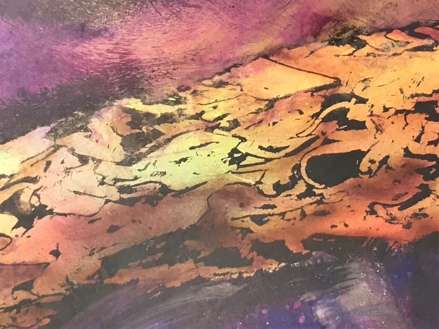 Large Original Red Wolf Fine Art Painting On Sandwiched Honeycomb Aluminum Panel Highly Reflective 60' X 48' Retail $12,000 [Photo 7]