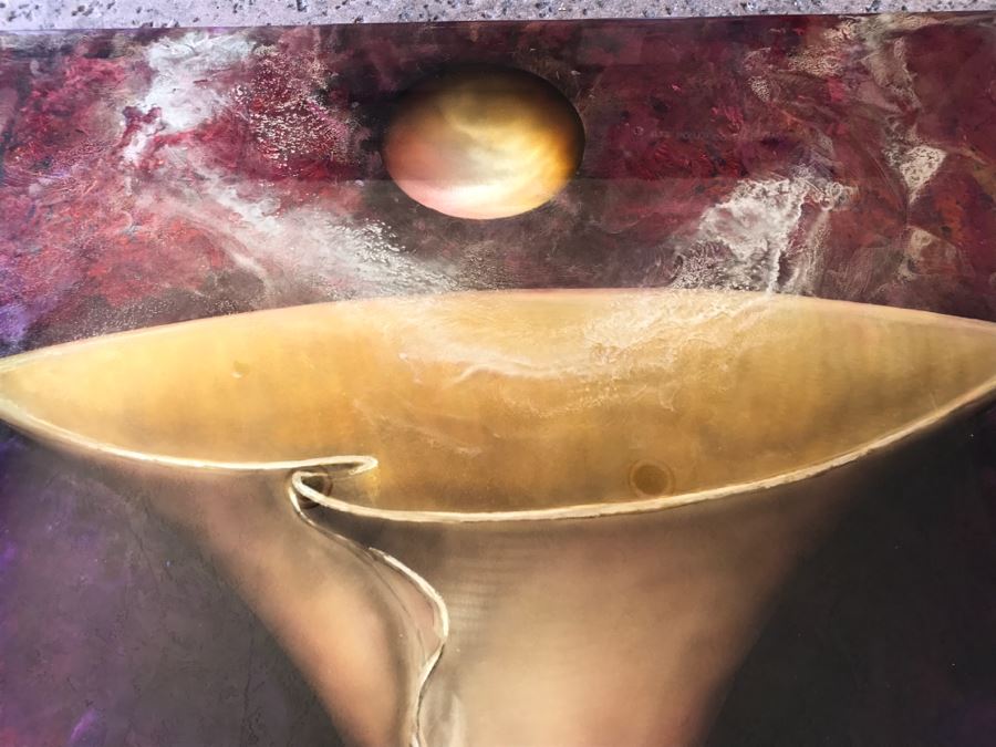 Large Original Red Wolf Fine Art Painting On Sandwiched Honeycomb Aluminum Panel Highly Reflective 60' X 48' Retail $12,000 [Photo 9]