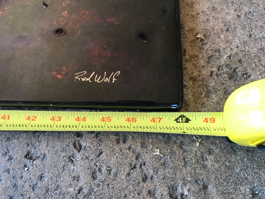 Large Original Red Wolf Fine Art Painting On Sandwiched Honeycomb Aluminum Panel Highly Reflective 60' X 48' Retail $12,000 [Photo 18]