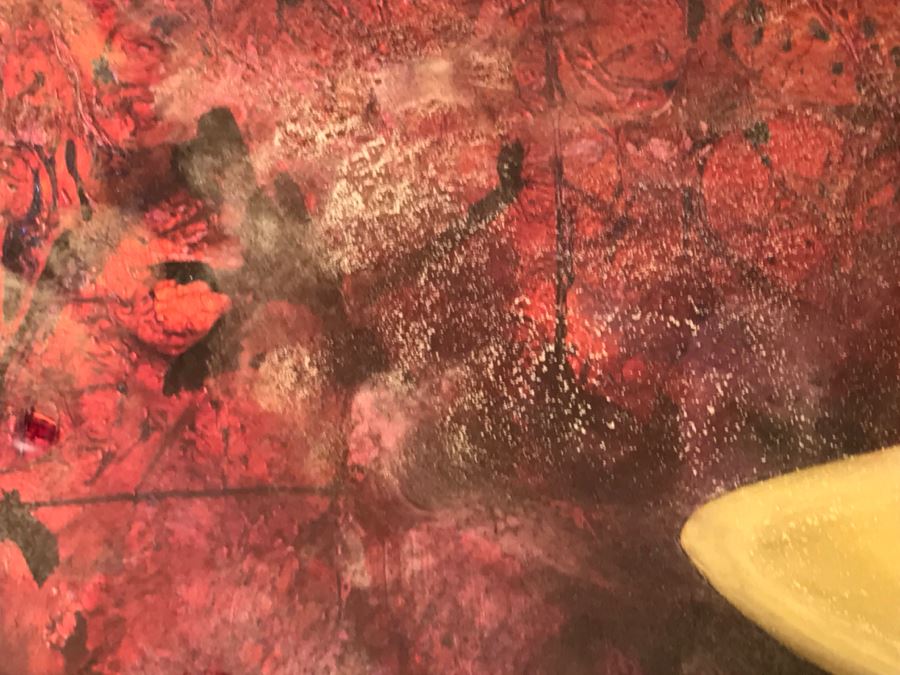 Large Original Red Wolf Fine Art Painting On Sandwiched Honeycomb Aluminum Panel Highly Reflective 60' X 48' Retail $12,000 [Photo 8]