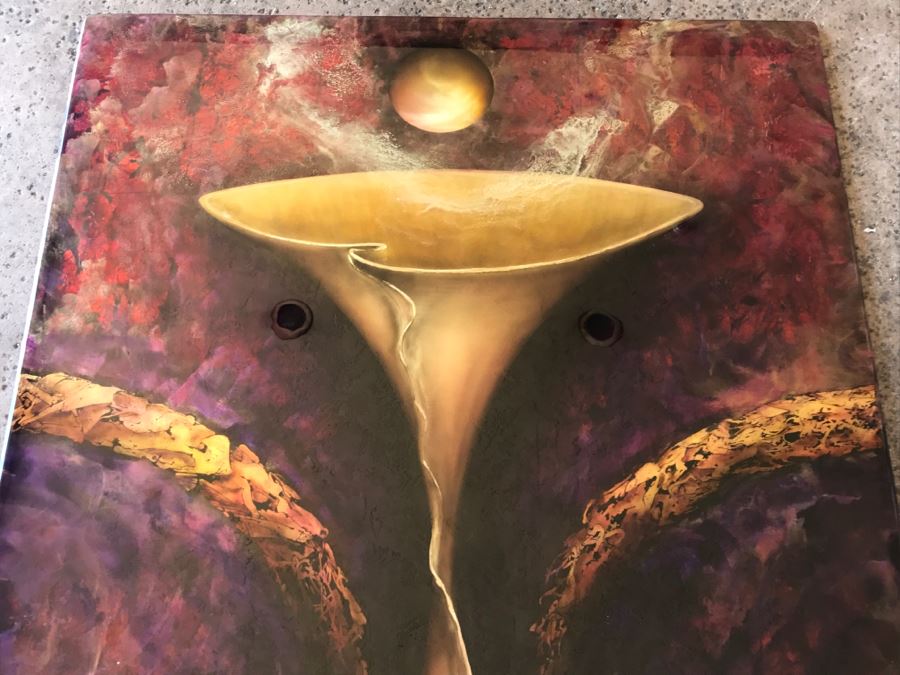 Large Original Red Wolf Fine Art Painting On Sandwiched Honeycomb Aluminum Panel Highly Reflective 60' X 48' Retail $12,000 [Photo 2]