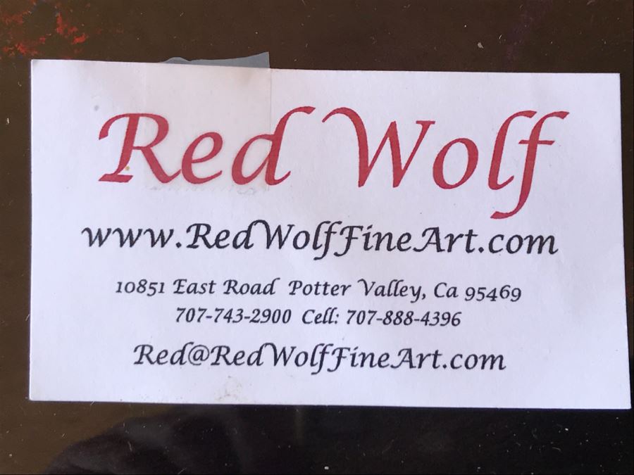 Large Original Red Wolf Fine Art Painting On Sandwiched Honeycomb Aluminum Panel Highly Reflective 60' X 48' Retail $12,000 [Photo 12]