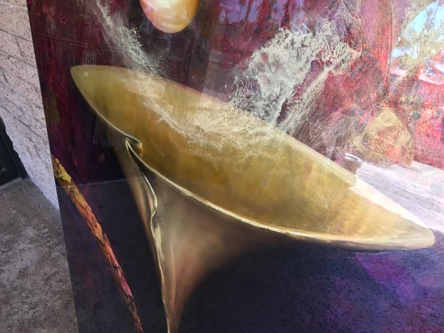 Large Original Red Wolf Fine Art Painting On Sandwiched Honeycomb Aluminum Panel Highly Reflective 60' X 48' Retail $12,000 [Photo 25]