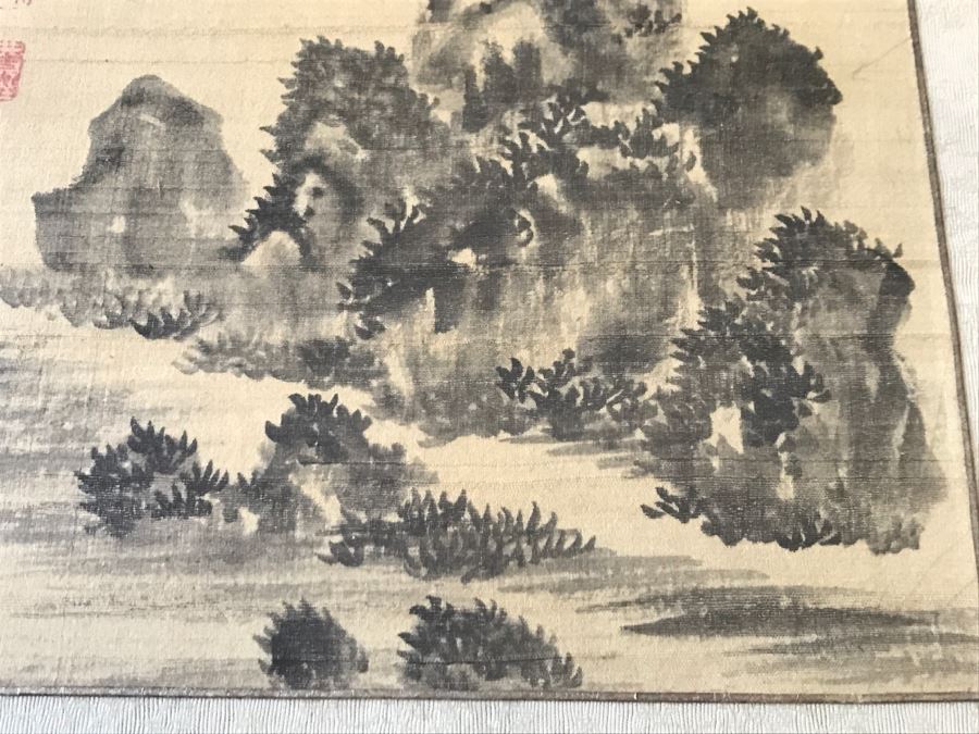 Original Antique Triptych (3) Chinese Landscape Paintings Attributed To Fei Qinghu Late 18th To Early 19th Century [Photo 21]