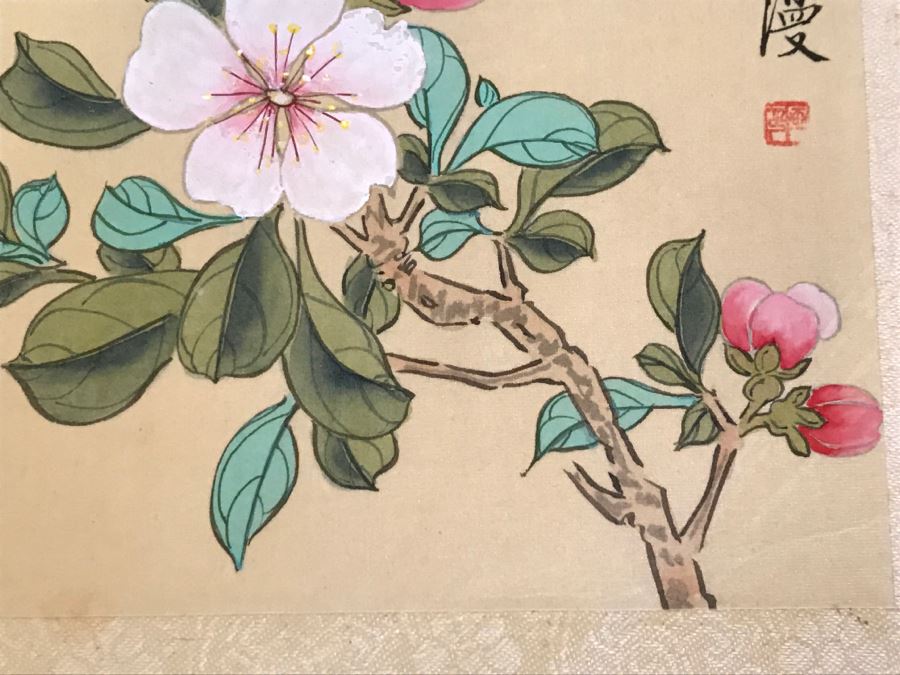 Pair Of Original Signed Chinese Floral Paintings [Photo 12]