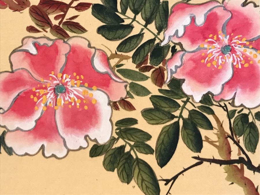 Pair Of Original Signed Chinese Floral Paintings [Photo 5]