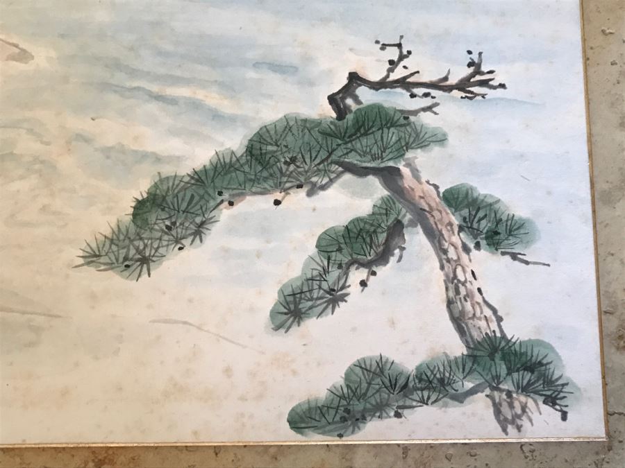 Original Signed Asian Landscape Painting (Some Foxing) [Photo 4]