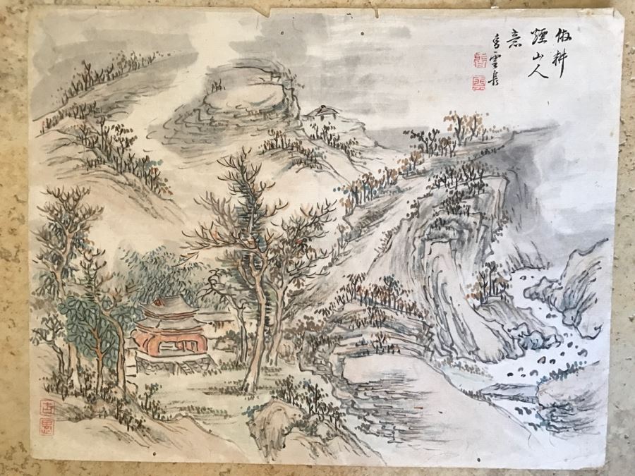 Original Signed Antique Chinese Landscape Painting