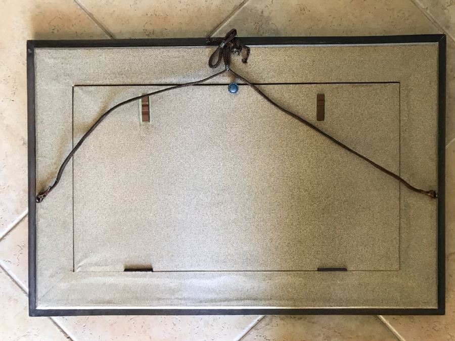 Framed Original Antique Chinese Landscape Painting On Fan [Photo 12]