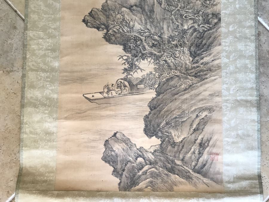Signed Original Antique Chinese Landscape Scroll Painting [Photo 4]
