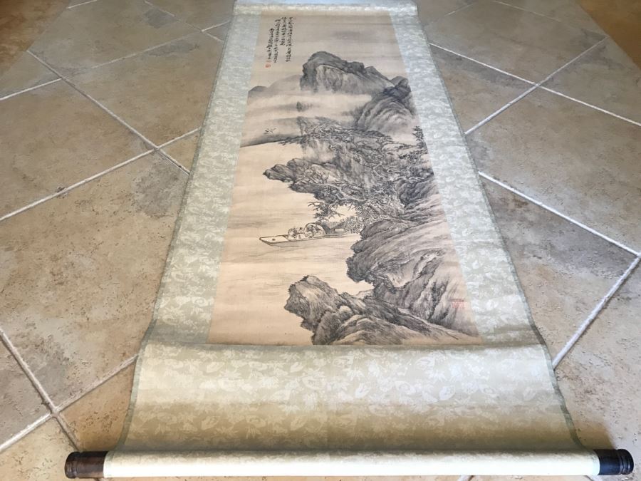 Signed Original Antique Chinese Landscape Scroll Painting [Photo 3]
