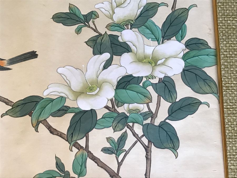 Original Signed Chinese Painting With Birds And Tree [Photo 4]