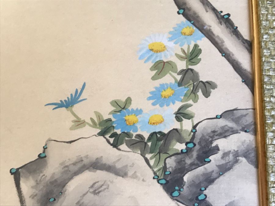 Original Signed Chinese Painting With Birds And Tree [Photo 5]