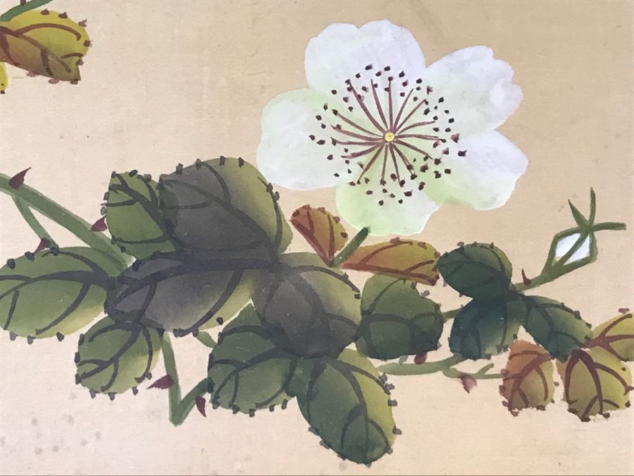 Original Signed Chinese Painting With Butterfly And Flowers [Photo 5]