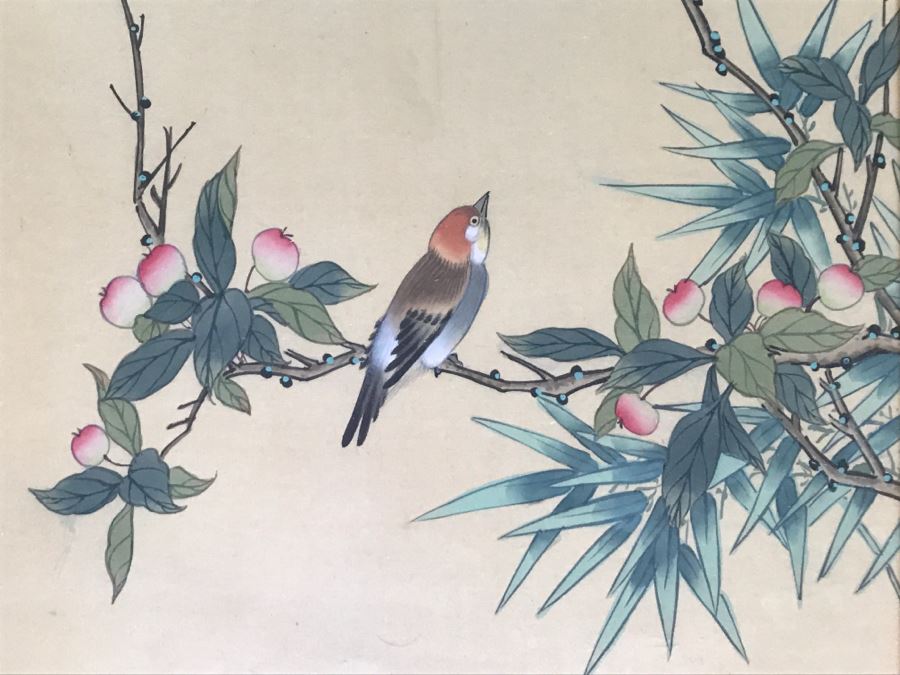 Original Signed Chinese Painting With Bird And Tree [Photo 4]