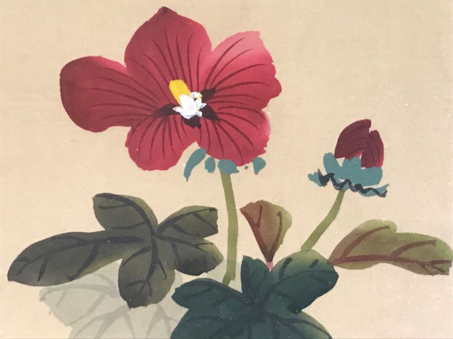 Original Signed Chinese Painting With Bees And Flowers [Photo 7]