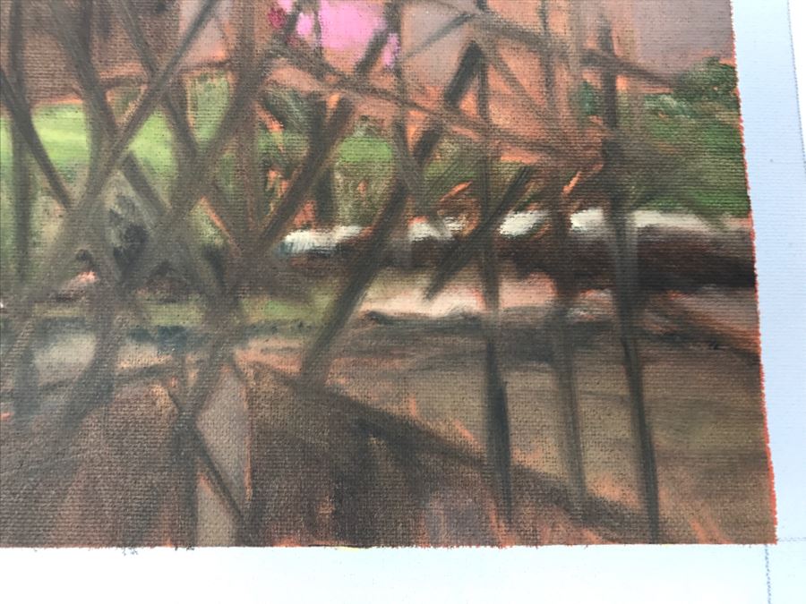 Original Plein Air Painting On Canvas Of Seascape Unsigned By Hollywood Art Director Canvas Size 13' X 10' [Photo 8]