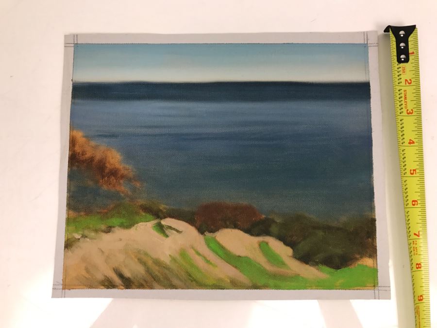 Original Plein Air Painting On Canvas Unsigned By Hollywood Art Director Canvas Size 11' X 9' [Photo 3]