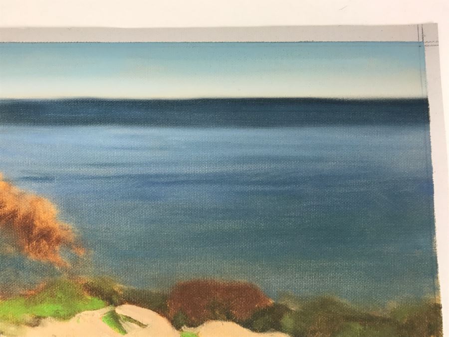 Original Plein Air Painting On Canvas Unsigned By Hollywood Art Director Canvas Size 11' X 9' [Photo 7]