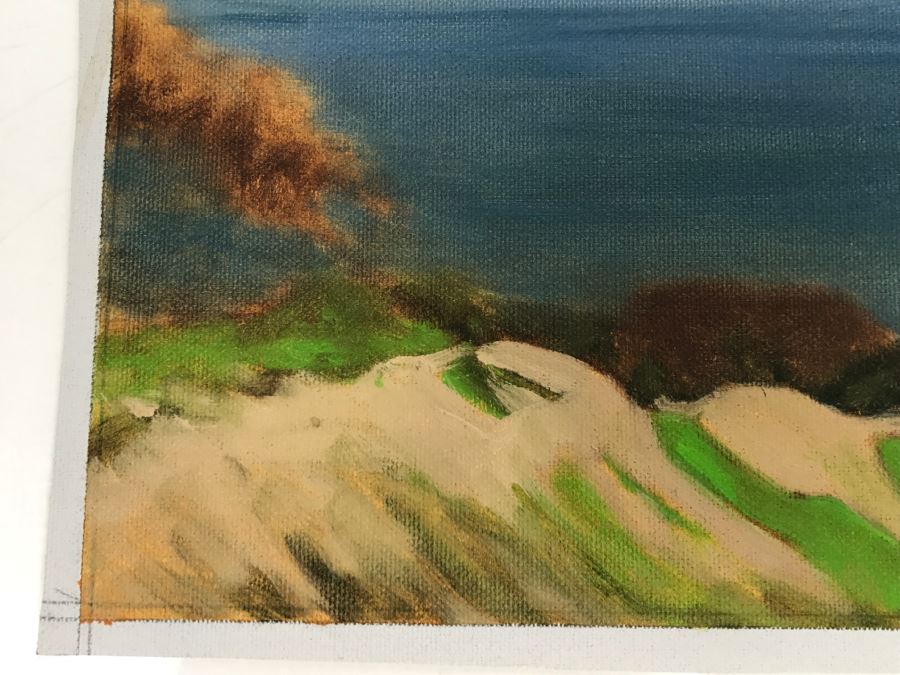 Original Plein Air Painting On Canvas Unsigned By Hollywood Art Director Canvas Size 11' X 9' [Photo 6]