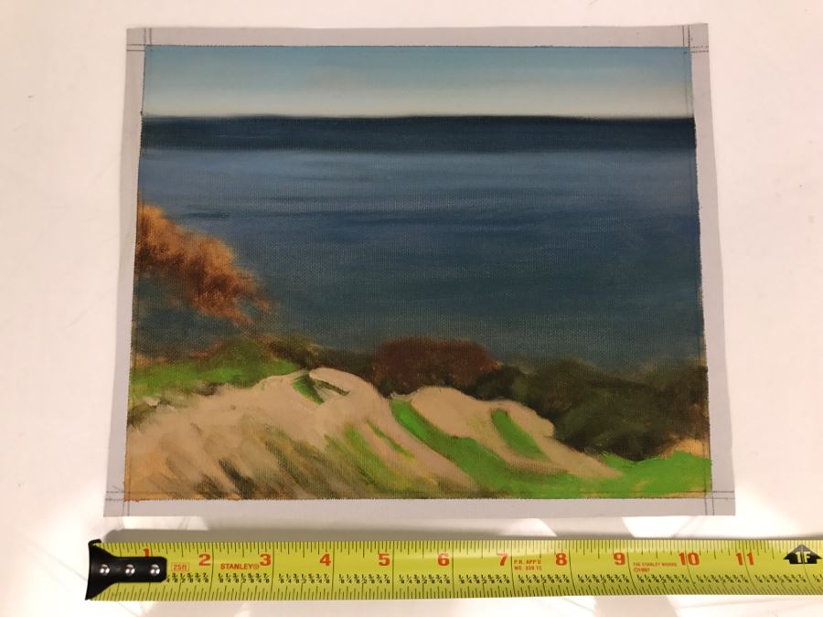 Original Plein Air Painting On Canvas Unsigned By Hollywood Art Director Canvas Size 11' X 9' [Photo 2]