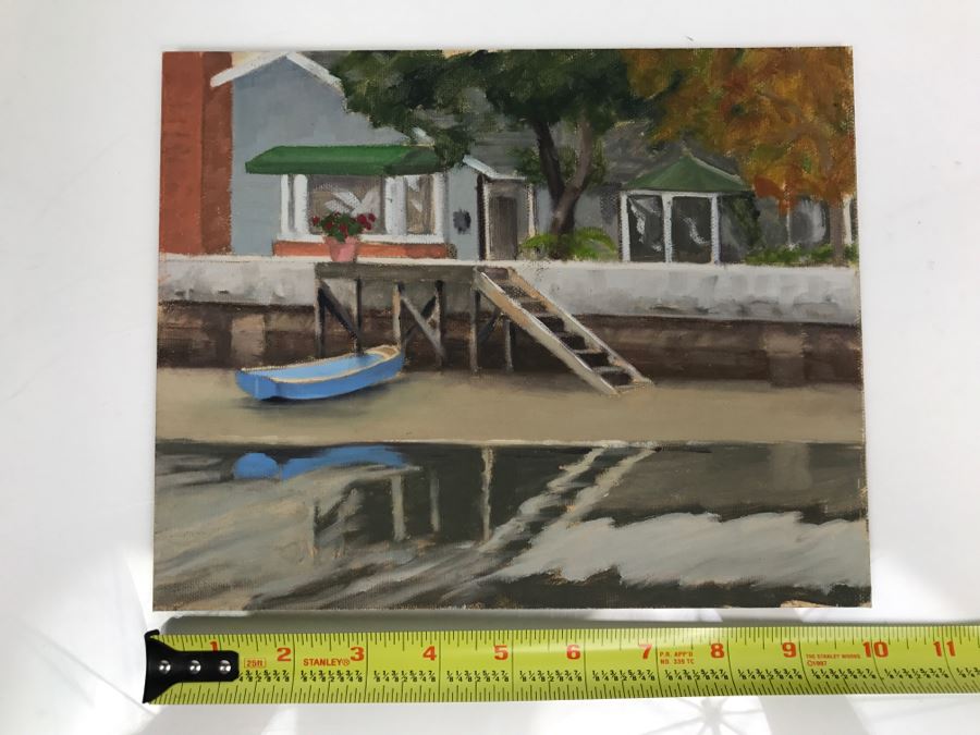 Original Plein Air Painting On Board Of Balboa Island Unsigned By Hollywood Art Director 10' X 8' [Photo 2]