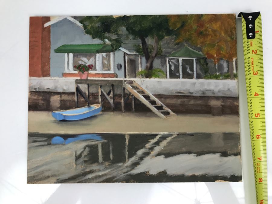 Original Plein Air Painting On Board Of Balboa Island Unsigned By Hollywood Art Director 10' X 8' [Photo 3]