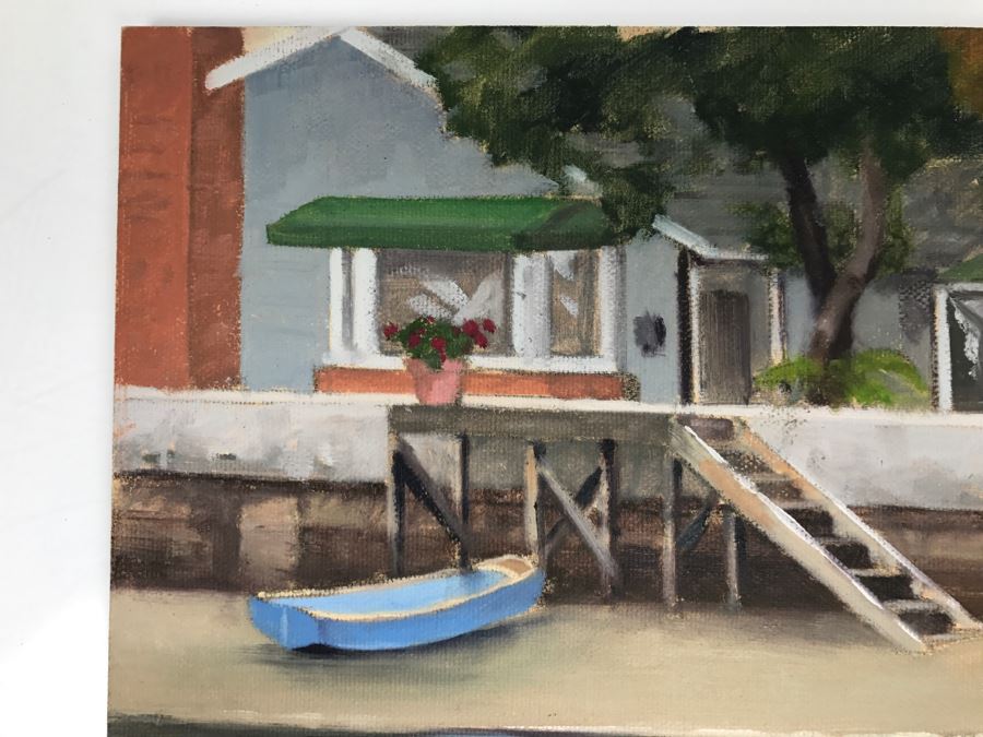 Original Plein Air Painting On Board Of Balboa Island Unsigned By Hollywood Art Director 10' X 8' [Photo 4]