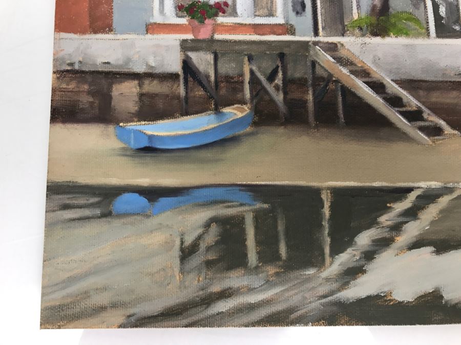 Original Plein Air Painting On Board Of Balboa Island Unsigned By Hollywood Art Director 10' X 8' [Photo 7]