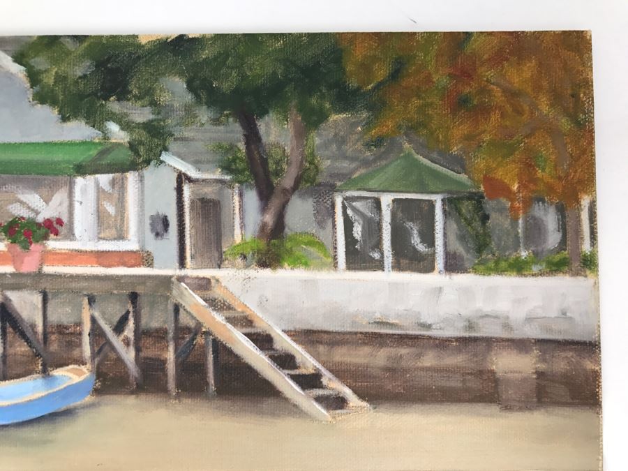 Original Plein Air Painting On Board Of Balboa Island Unsigned By Hollywood Art Director 10' X 8' [Photo 5]