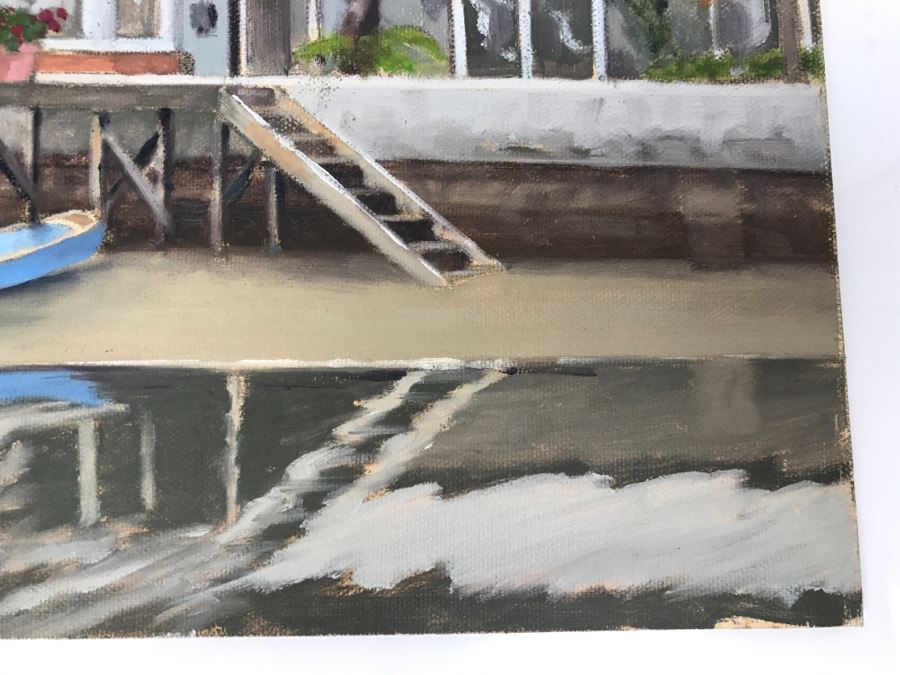 Original Plein Air Painting On Board Of Balboa Island Unsigned By Hollywood Art Director 10' X 8' [Photo 6]