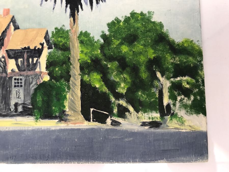 Original Plein Air Painting On Board With Pencil Sketch Unsigned By Hollywood Art Director 14' X 11' [Photo 9]