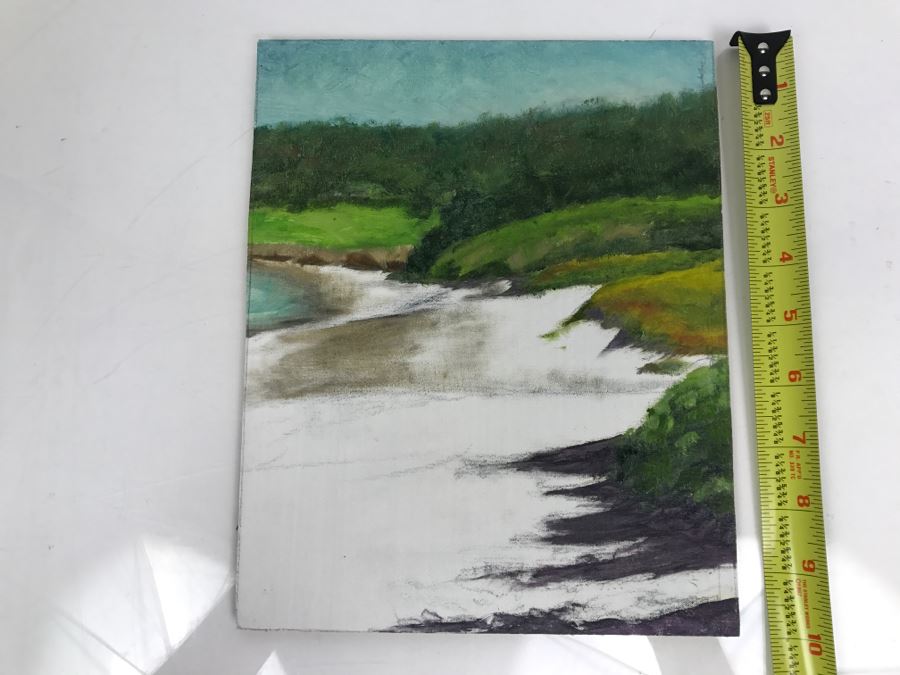 Original Plein Air Painting On Board Of Seascape Unsigned By Hollywood Art Director 10' X 8' [Photo 3]