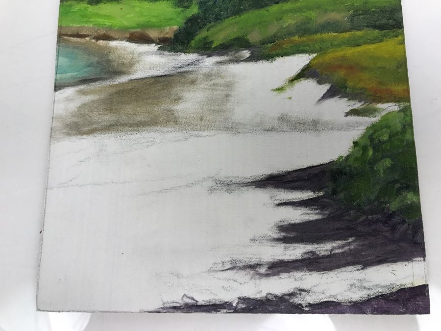 Original Plein Air Painting On Board Of Seascape Unsigned By Hollywood Art Director 10' X 8' [Photo 6]