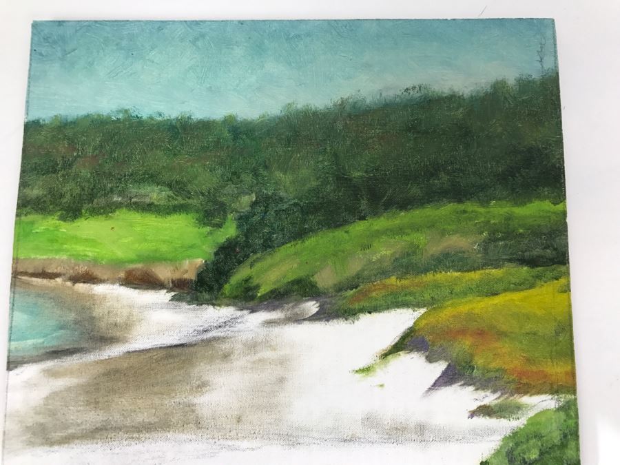 Original Plein Air Painting On Board Of Seascape Unsigned By Hollywood Art Director 10' X 8' [Photo 7]