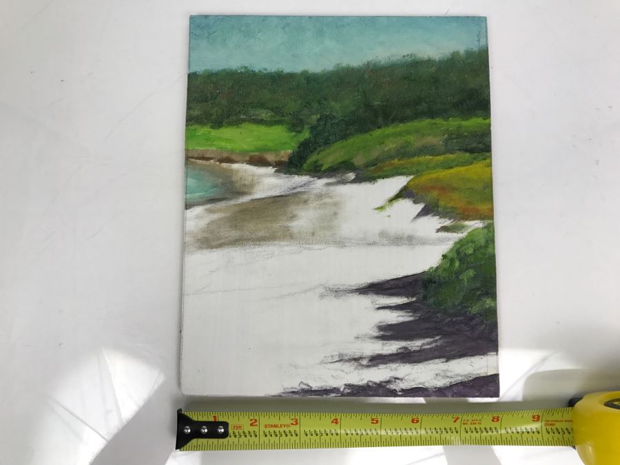 Original Plein Air Painting On Board Of Seascape Unsigned By Hollywood Art Director 10' X 8' [Photo 2]