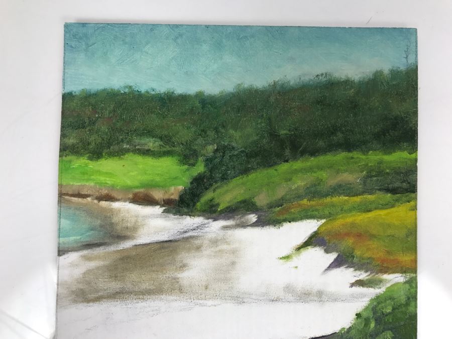 Original Plein Air Painting On Board Of Seascape Unsigned By Hollywood Art Director 10' X 8' [Photo 4]